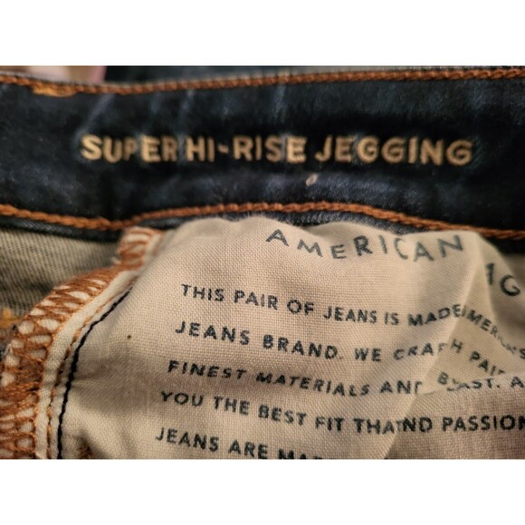 American Eagle Next Level Stretch Super Hi Rise Jegging Dark Wash Women's Size 0 - Picture 7 of 7